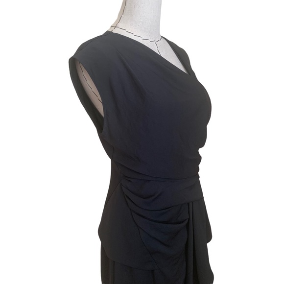 Helmut Lang Draped Black Mini Dress Size 0 - Picture 2 of 12